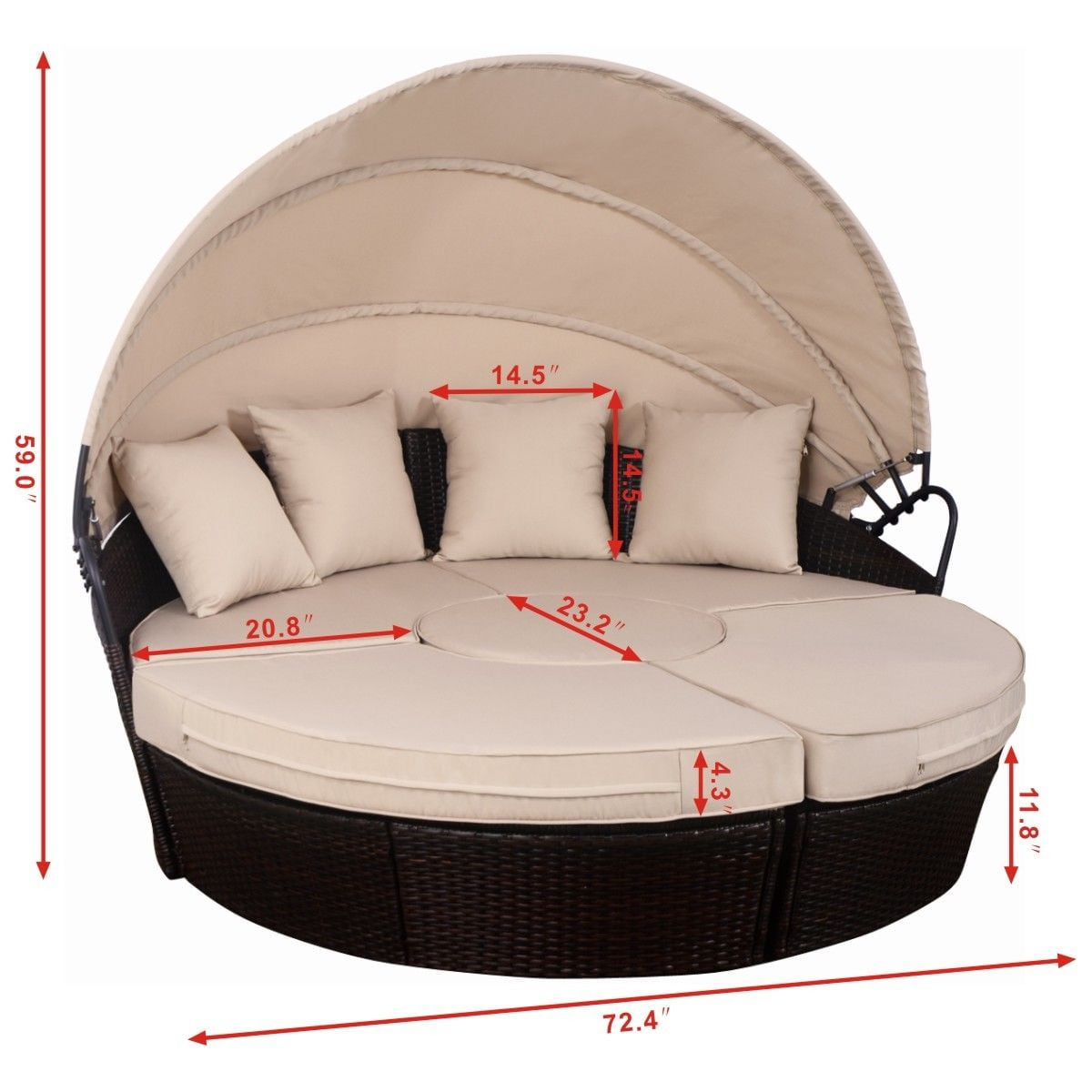 Costway Outdoor Mix Brown Rattan Patio Sofa Furniture Round Costway Outdoor Mix Brown Rattan Patio Sofa Furniture Round Retractable Canopy Daybed Com