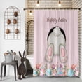 thumbnail image 3 of Shower Curtain for Bathroom Lovely Rabbit Butt on Pink Wood Board Waterproof Bath Curtains Shower Curtains with Hooks,Happy Easter Eggs Bathroom Curtain Privacy Drapes for Bathtubs Toilet 72x72in, 3 of 9