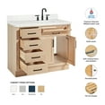 thumbnail image 3 of Ariel Hepburn 42 Inch Single Oval Sink Bathroom Vanity With Carrara White Quartz Countertop 1.5 Inch Edge In Oak, 3 of 10