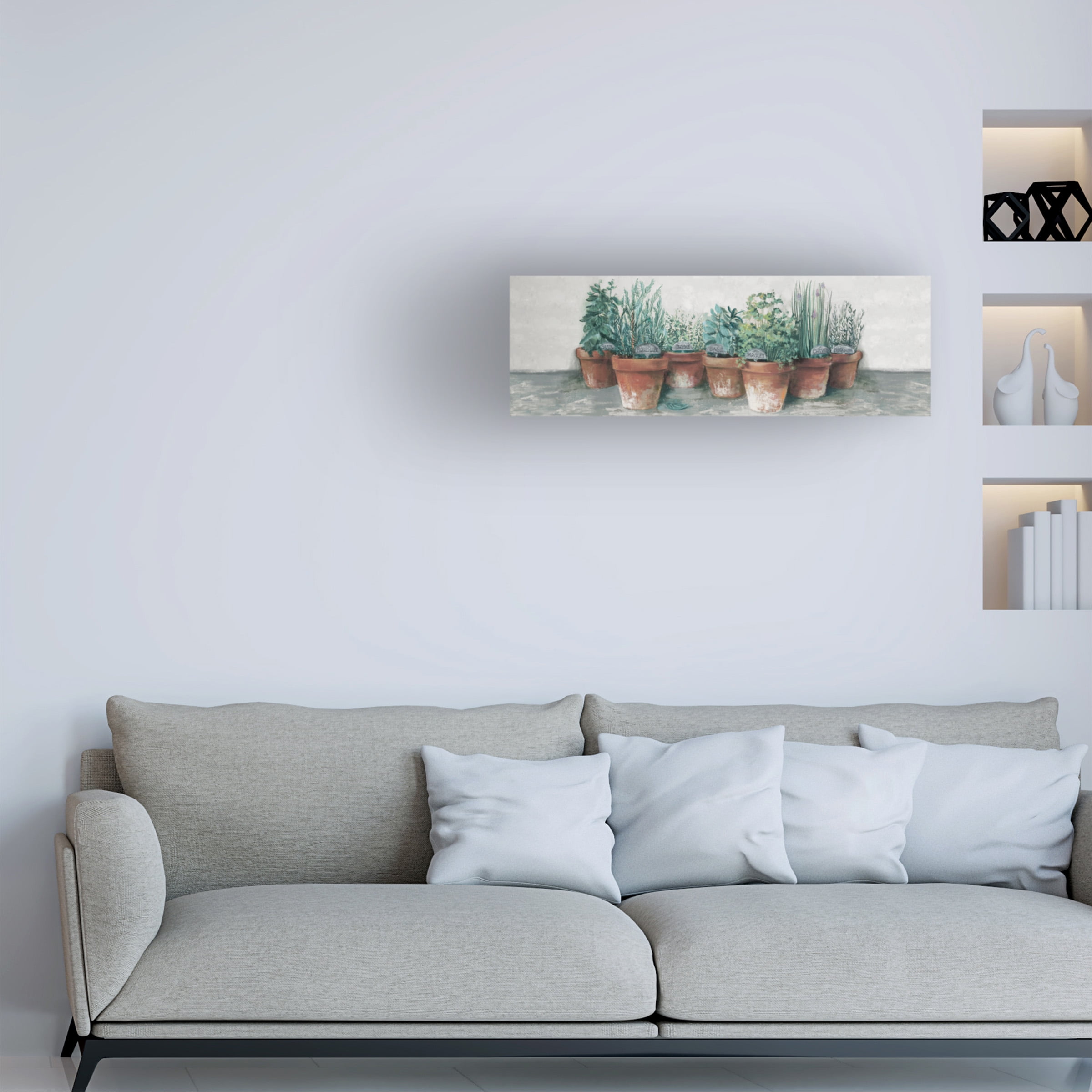 Trademark Fine Art 'Pots of Herbs II Cottage v2' Canvas Art by Carol Rowan