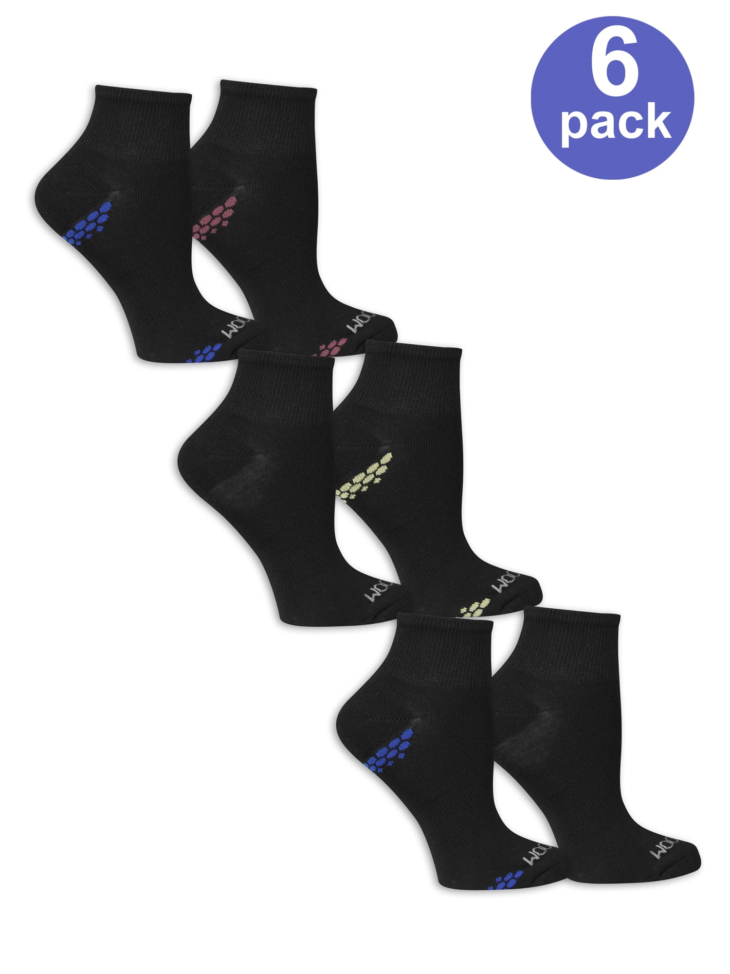 Women's Arch Support Ankle Socks, 6 Pack