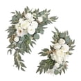 thumbnail image 2 of 2 guirnaldas de arco de boda con flores artificiales, adorno colgante para decoración del hogar, telón de fondo floral para decoración de puerta de Blanco, 2 of 7