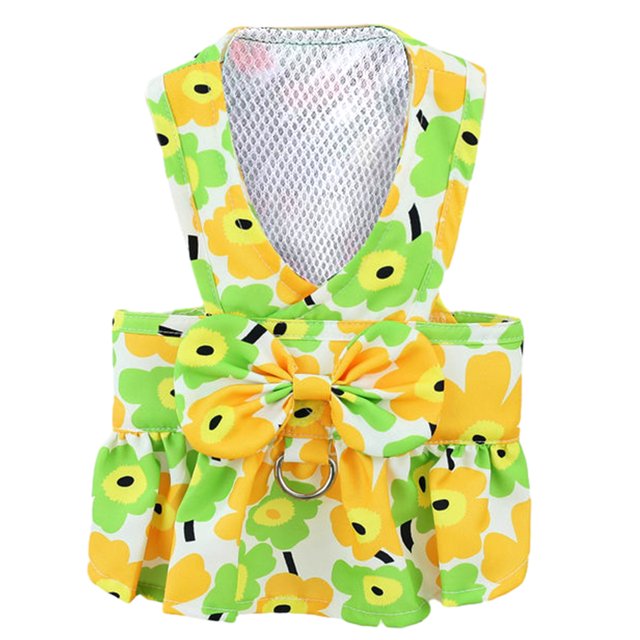 Vestidos para perros pequeños, vestido de cachorro, faldas, vestido floral con lazo para perro, vestido de princesa para perros pequeños, ropa de verano para perros pequeños y niñas