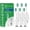 Standard - Green Bristles, variant on Brushmo e-Series Total Clean Replacement Toothbrush Heads Compatible with Philips Sonicare Screw-on Handles, Medium-Firm DuPont Bristles, BM726, 6-Pack, White