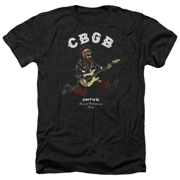 CBGB Skull Jumpadult Heather T-Shirt Black