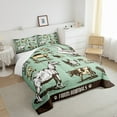 thumbnail image 4 of Vintage Black Green Comforter Set King Horse Highland Bull Bedding Set, Sheep Goat Rooster Bedding Comforter Sets Duck Bird Chicken Duvet Sets Farmhouse Animal Quilted Comforter Farm Style Room Decor, 4 of 6
