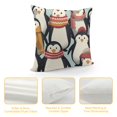 thumbnail image 4 of Sheronv Penguins Hats Scarfs Theme Decorative Throw Pillow Cover - Winter Printed Home Cushion for Couch Bed Sofa, 1PC 18x18in, 4 of 5