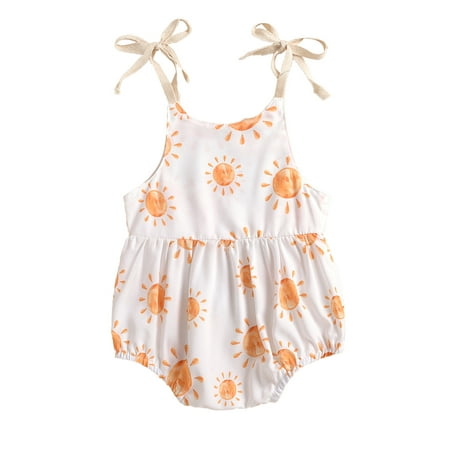 

Franhais Newborn Baby Girls Fashion Sun/Sunflower Print Romper Stylish Sleeveless Romper