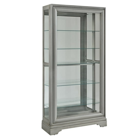 PFC Traditional Sliding Door Curio, Gray Finish