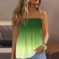 thumbnail image 2 of GXIPO Women's Plus Size Tube Tops Strapless Blouse Pleated Sleeveless Stretchy Sleeveless Flare Hem Tube Green L, 2 of 5
