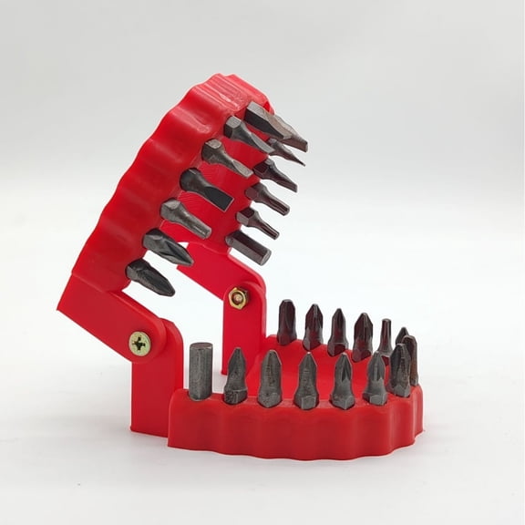 Denture Drill Bit Holder, Gag Gift for Dentist Handyman, Holds Up to 28 Bits Screwdriver Bit Organizer Fits 1/4 Inch Hex