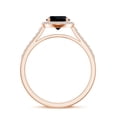 thumbnail image 3 of 925 Sterling Silver 1.50 CT Black Onyx Halo Ring, Moissanite Engagement Ring in Rose Gold Plated| Oval July Birthstone Wedding Ring, Birthday, Anniversary, Wedding Jewelry, Ring Size 6, 3 of 4
