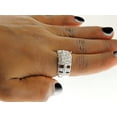 thumbnail image 3 of 10k White Gold 1.00 Carat (ctw) Natural Round Cut White Diamond Halo Cluster Engagement Ring for Women Wedding Birthday (Diamond Color: H-I, Clarity: I2, 1cttw) Ring Size-8.5, 3 of 4