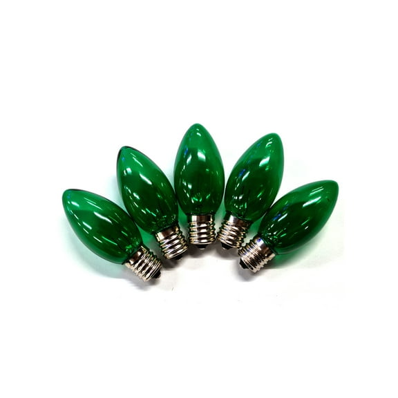 Holiday Bright Lights Incandescent C9 Green 25 ct Replacement Christmas Light Bulbs 0.08 ft.