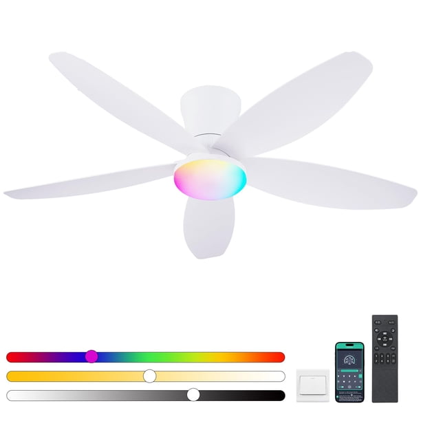 Ventilador de Techo Surtime Montaje Empotrado RGB 48 cm con Luz y Control Remoto