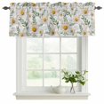 thumbnail image 2 of 2 Pack Valances for Windows, Spring Daisy Window Valances for Living Room/Bedroom/Bathroom, Farmhouse Country Flower Leaf Plant Wood Grain Light Filtering Kitchen Curtain Valance 54"W x18" L, 2 of 9
