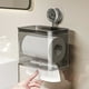 thumbnail image 4 of Portarrollos de Papel Higiénico con Ventosa | Caja de Almacenamiento de Pared de Plástico Gris Transparente | Fácil Instalación Sin Taladrar | Organizador de Baño Resistente Al Agua y Al Óxido | Toal, 4 of 6