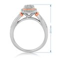 thumbnail image 4 of Jewelili Rose Gold Over Sterling Silver with 1/3 Cttw Natural White Round Diamond Bridal Engagement Ring, Size 6, 4 of 6