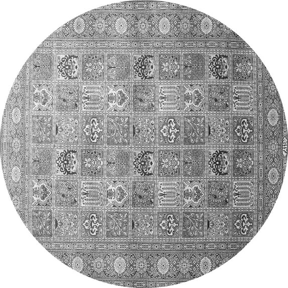 Ahgly Company Indoor Round Persian Gray Traditional Area Rugs, 5' Round