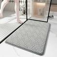 thumbnail image 1 of Alfombra de baño antideslizante de vellón Lisbinx: alfombra absorbente de color liso con base de PVC, 80 x 50 cm, esponja de alta densidad para baño, cocina y hogar., 1 of 7
