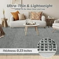 thumbnail image 4 of Washable Area Rug 5'x7' - Soft Ultra Thin Indoor Throw Rugs for Living Room Dining Room Bedroom Nursery - Boho Waffle Print Grey, 4 of 6