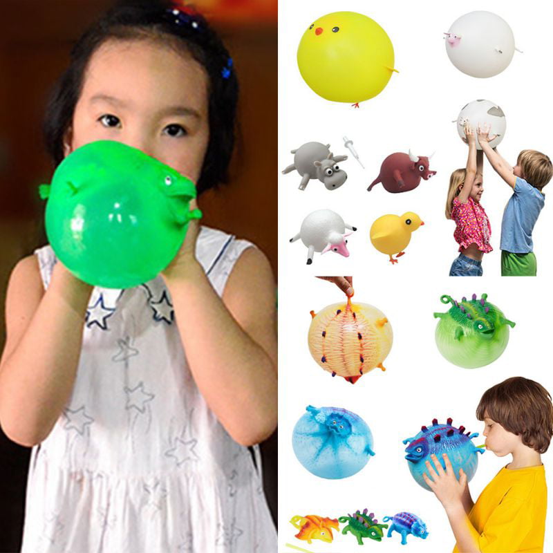 Dinosaur Blow Up Inflatable Balloon Ball Funny Bouncing Toy Stress Sensory Y6K0 