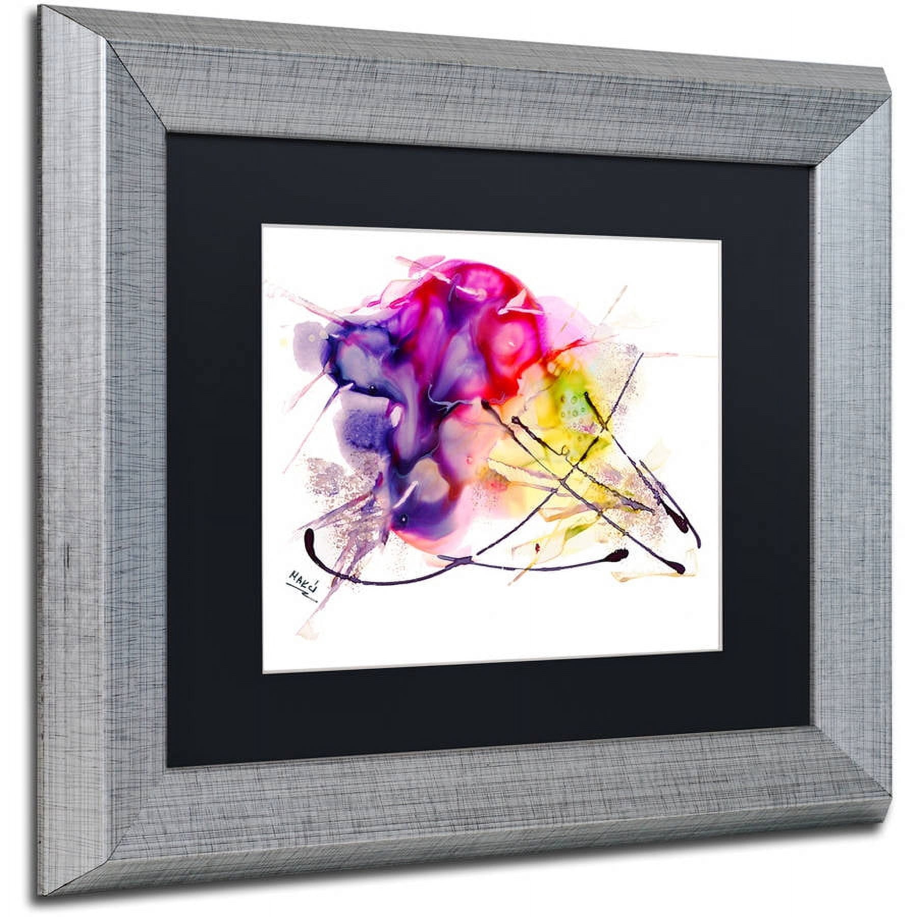 Trademark Fine Art "Abstract 08" Canvas Art by Mako, Black Matte, Silver Frame