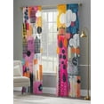 thumbnail image 3 of Colorful Oil Painted Sheer Curtains 96 Inch Length 2 Panels Set, Abstract Modern Contemporary Voile Window Treatment Semi Sheer Long Curtains Drapes for Bedroom/Living Room/Kitchen 52"x96"x2, 3 of 7