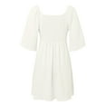 thumbnail image 5 of WENWU Womens Dresses 2024 Spring Summer Deep V Neck Elegant Bow Tie Mini Dress S XL Casual Knee Length Dresses for Women Maxi for Women, 5 of 7