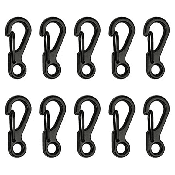 Mini Alloy Carabiner Clip Tiny Spring Snap Hook Carabiners for Backpack Keychains Accessories(Black)