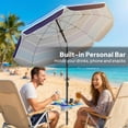 thumbnail image 4 of Outsunny Parasol de Plage avec Table Pliable et Porte-Gobelet, Multicolore, 4 of 10