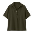 thumbnail image 6 of Jeans Shirt for Women Loose Fit Vintage Washed Denim T Shirt Summer Lightweight Going Out Jean Top Casual Polo Shirts Light Green L, 6 of 6