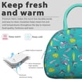 thumbnail image 3 of Cute Shark Lunch Bag for Women, Cartoon Ocean Theme with Marine Life and Nautical Print, Leakproof Insulated Tote for School or Work, 3 of 4