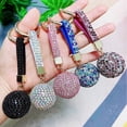 thumbnail image 1 of Llavero con forma de bola de diamantes de imitación para coche, colgante con forma de bolsa y cuerda de diamantes, regalo creativo, accesorios para mujer, 1 of 3
