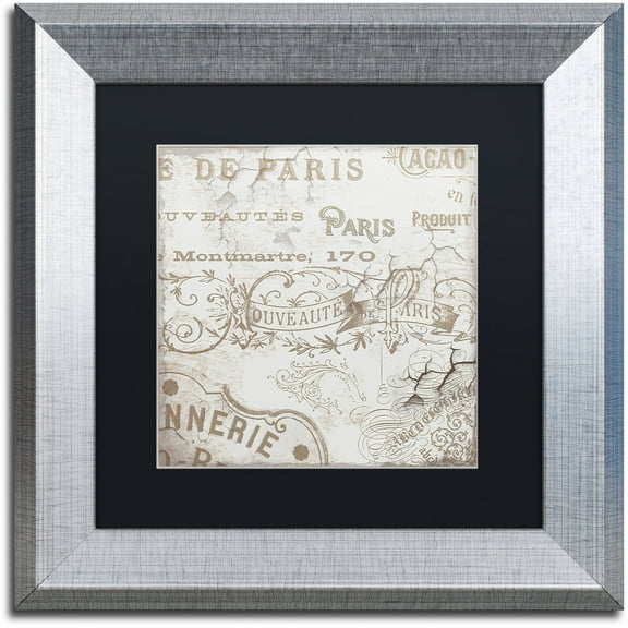 Trademark Fine Art "Bon Mots IV" Canvas Art by Color Bakery Black Matte, Silver Frame
