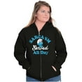 thumbnail image 3 of Grouchy Smurf Sarcasm All Day Cartoon Unisex Plus Size Zip Hoodie Brisco Brands 4X, 3 of 4
