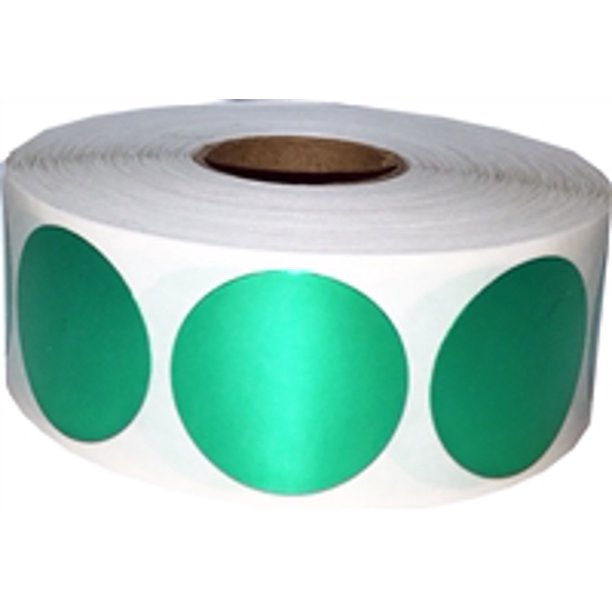 Metallic Green Circle Dot Stickers 1" Inch Round 500 Pack Walmart