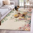 thumbnail image 2 of Spring Cow Floral Area Rugs Collection 2.7'x5', Green Eucalyptus Leaves Linen Non Slip Indoor Rectangle Throw Runner Rug Floor Mat Carpet for Living Room Dining Table Bedroom Nursery, 2 of 9