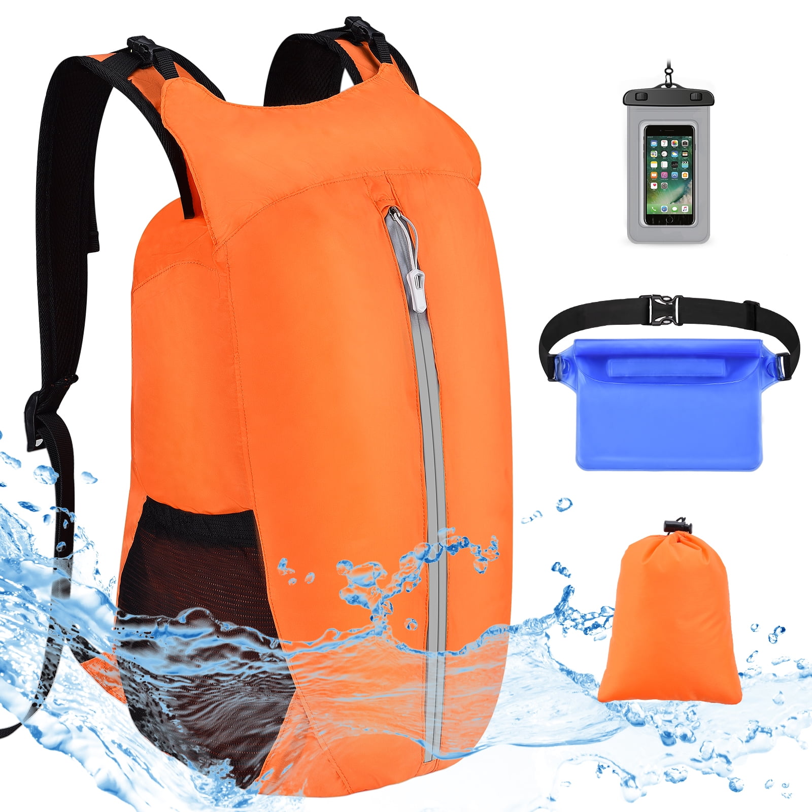 waterroof pouch for attaching to backpack