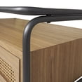 thumbnail image 5 of DecMode 47" x 18" Brown Wooden 1 Shelf Coffee Table with 2 Cane Front Drawers and Gray Metal Frame, 1-Piece, 5 of 13