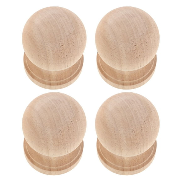 OULII Set of Yellow Wooden Finials with Roman for Elegant Home Decor Accents