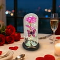 thumbnail image 5 of JWshufel LED Rose Night Light Preserved Flower Butterfly Ornament with Foil Accents and Decorative Base Romantic Table Lamp for Bedroom Desk Window Sill Valentine Gift Pink 8.7x4.3x3.5in, 5 of 6