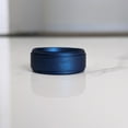 thumbnail image 3 of Metal Blue Step Edge Breathable Silicone Ring for Men 9mm Bandwidth, 3 of 7