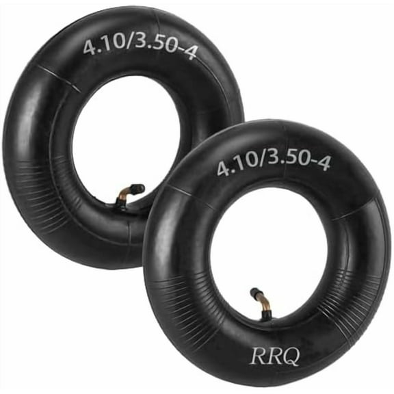 (2 Pack) 4.10/3.50-4 Tire Inner Tube with TR-87 Bent Valve Stem, 4.10/3.50-4 Heavy Duty Replacement Inner Tube for Wheelbarrows, Hand Trucks, Dollies, Wagon, Garden Carts, Lawn Mowers and More