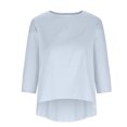 thumbnail image 4 of Mittory Women's Linen Summer Casual 3/4 Sleeve Blouse Loose Fit Crew Neck Tops, 4 of 7