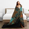 thumbnail image 5 of DouZhe Ultra-Soft Micro Fleece Lightweight Flannel Bed Blanket, Vintage Persian Style Floral Eye Print Cozy Warm Throw Blankets, 50"x40", 5 of 7