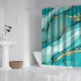 thumbnail image 2 of Cyan Marble Gold Spot Pattern Shower Curtain 84"x72" ,Bathroom Decorative Shower Curtains Set with 12 Hooks,Modern Waterproof Washable Shower Curtain, 2 of 6