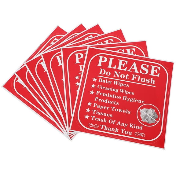 unbranded Pcs Bathroom Signs Do Not Flush Warning Sticker Press Stickers Men and Women Office Red