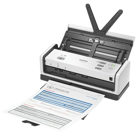 Brother - ADS-1300 Compact Duplex Desktop Scanner with Single Pass Double-Sided Scanning - White