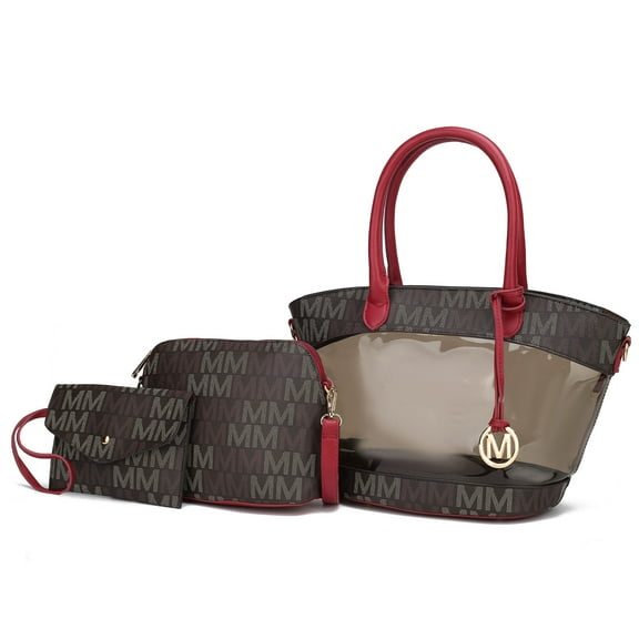 MKF Collection Hattie 3-in-1 Women Tote Bag M Signature Handbag Purse by Mia K - Red